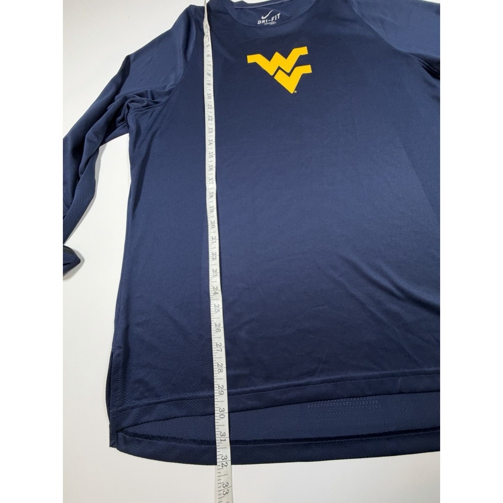 Nike West Virginia Mountaineers Men's XL Dri-FIT Elite Long Sleeve Shirt Navy - Picture 8 of 9